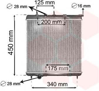 VAN WEZEL 40002298 -  Радиатор, охлаждение двигателя